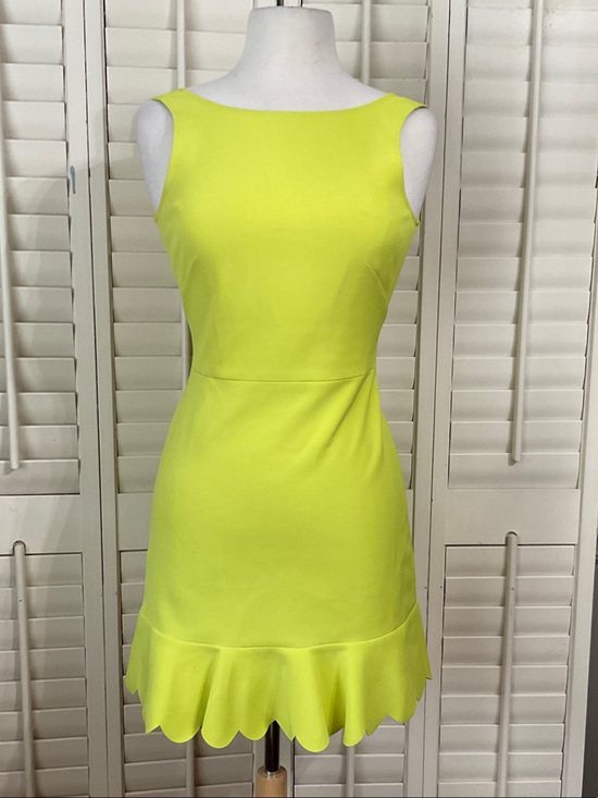 J. Crew Dresses & Skirts - J. Crew Neon Yellow Scallop-Hem Mini Dress